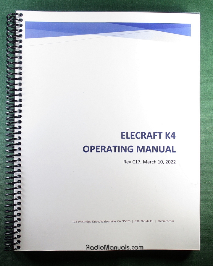 Elecraft K-4 Instruction Manual